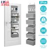 2Pcs Over The Door Organizer 6 Tier Hanging Basket Detachable Behind Door Hanging Pantry Tilt-Resistant for Bathroom Bedroom