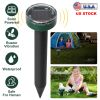 Solar Powered Mole Repeller Sonic Gopher Stake Repellent Waterproof Outdoor For Farm Garden Yard Repelling Moles Gopher Snake Vole Rat Mice Mouse