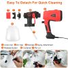 Electric Paint Sprayer HVLP Spray Painting Gun Handheld Painter with Different Spray Patterns 5 Nozzles 800ML Detachable Cup Flow Adjustable Length Ad