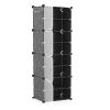 8-Tier Shoe Rack Organizer Stackable Free Standing Shoe Storage Shelf Plastic Shoe Cabinet Tower with Transparent Doors for Heels Boots Slippers Entry