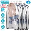 5 Pack 40In Garment Bag for Hanging Clothes Dustproof Waterproof Hanging Clothes Storage Bag Clear Transparent Suits Cover for Sweater Jacket Coat Dre