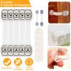 5Pcs Kids Safety Locks w/ 5 Furniture Corner Protectors Drawer Cabinet Strap Locks Baby-Proof Adhesive Fridge Latches Locks