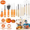 13Pcs Halloween Pumpkin Carving Kit Stainless Steel Carving Kit Pumpkin Sculpting Cutting Kit Halloween Decorative Tools