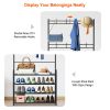 Entryway Coat Hat Rack Shoe Storage Shelf 4 Tier Shoe Rack Freestanding Hall Tree Garment Hanger Stand Clothes Shoe Organizer Combo