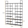 9 Tiers Shoe Rack Metal Shoe Storage Shelf Free Standing Large Shoe Stand 50-55 Pairs Shoe Tower Unit Tall Shoe Organizer with 2 Hooks for Entryway Cl