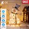 LED Christmas Snowman Decoration Light Collapsible Battery Operated Lighted Snowman Indoor Outdoor Garden Light with Removable Hands Scarf