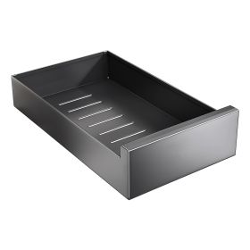 Pull Out Cabinet Organizer Carbon Steel Slide Out Drawer Storage Smooth Quiet Slide Rails for Kitchen Bathroom Living Room Black 11.81x16.92x2.75inch