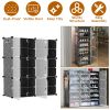 6-Tier 2-Row Shoe Rack Organizer Stackable Free Standing Shoe Storage Shelf Plastic Shoe Cabinet Tower with Transparent Doors for Heels Boots Slippers