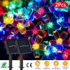 2Pcs Solar Powered String Lights 50LED Beads Fairy Sakura Flower Blossom Lights IP65 Waterproof Colorful Decorative Party Christmas Tree Lamps w/ 8 Li