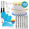 11in Rotating Cake Turntable 108Pcs Cake Decorating Supplies Kit Revolving Cake Table Stand Base Baking Tools