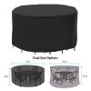 91x43in Circular Table Cover 6-Seat UV Water Resistant Outdoor Furniture Protector For Small Round Table Chairs Set