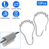 12 Sets of Shower Curtain Hooks Rustproof Stainless Steel Hooks for Shower Rods Smoothly Glide Hooks for Bathroom Bathtubs Closets Window Curtain