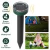 Solar Powered Mole Repeller Sonic Gopher Stake Repellent Waterproof Outdoor For Farm Garden Yard Repelling Moles Gopher Snake Vole Rat Mice Mouse