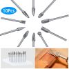 10Pcs Double Cut Carbide Rotary Die Grinder Bit Set 1/8in Shank 1/4in Head Fit for Dremel Grinder Drill DIY Wood Working Carving Metal Polishing