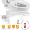 Non Electric Cold Water Mechanical Bidet Toilet Seat Attachment Fresh Water Sprayer Dual Nozzles for Feminine Wash