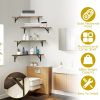 4Packs Corner Floating Shelf Wall Mount Display Storage Shelf Organizer Wood Metal Bedroom Living Room Décor