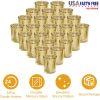 24Pcs Gold Votive Tealights Candle Holders Mercury Glass Shinny Candle Holders For Wedding Birthday Party Home Decoration Table Centerpiece