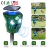 Electric Solar Powered Ultrasonic Animal Repeller 360° Ultrasonic Animal Driver with Motion Sensor LED Flashing Lights Waterproof Outdoor Animal Repel