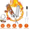 2Pack Rolling Grill Baskets BBQ Net Tubes Stainless Steel Barbecue Grill Grates with 2 Handles 2 Hooks Cleaning Brush for Vegetable Fish Meat Food Cam