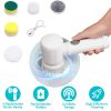 Cordless Cleaning Brush Handheld Electric Spin Scrubber with 5 Replaceable Brush Heads Rechargeable Shower Scrubber for Kitchen Dish Bathtub Sink Tile