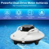 Cordless Robotic Pool Vacuum Cleaner With Self-Parking Auto-Reserve 23° Climbing 120Mins Runtime Auto Pool Cleaning Robot For Above Ground Pool Under