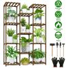 Multi-tier Wooden Plant Stand 11 Potted Flower Display Shelf Rack Vase Holder for Patio Balcony Garden