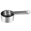 4Pcs Stainless Steel Measuring Cups Spoons Stackable Kitchen Measuring Set for Cooking, Baking, Liquid Dry Ingredients