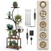 8 Tiered Plant Stand Indoor With Grow Lights S-shaped Lighted Plant Shelf 61.42in Plant Tower with 4 Lockable Wheels for Living Room Patio