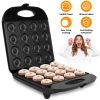 Mini Donut Maker Machine For Kids Snack Breakfast Desserts With 16 Doughnuts Holes Non Stick Coating Double-Side Heating Plates Overheating Protection