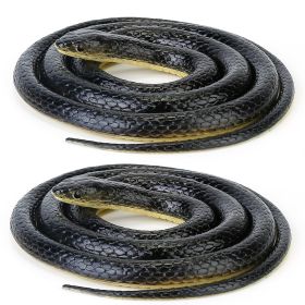 2Pcs 50in Long Realistic Rubber Snakes Toy Thick Durable Fake Snake Prank Toy For Halloween Decoration Trick Game