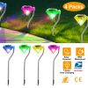 4Pcs Solar Garden Light Outdoor Diamond LED Light 7-Color Changing IP65 Waterproof Pathway Stake Decorative Lamp for Garden Patio Yard Walkway