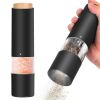 2Pcs Electric Salt and Pepper Grinder Battery Powered Salt Mill Sets With Adjustable Coarseness One Hand Easy Operation Visible Refilling Bottle