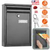 Wall Mount Mailbox Lockable Galvanized Iron Letter Post Box Locking Security Drop Box with 2 Keys for Outside Home Office