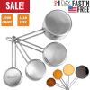 4Pcs Stainless Steel Measuring Cups Spoons Stackable Kitchen Measuring Set for Cooking, Baking, Liquid Dry Ingredients