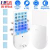 Plug-In Indoor Flying Insect Trap 5 Glue Boards UV Light Mosquito Killer With Night Light Dimmable Brightness Fly Odorless Safe Bug Zapper for Gnat Mo