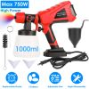 750W Electric Paint Sprayer Handheld HVLP Spray Painter Painting Spray Gun For Fences Brick Walls w/ 3 Spray Patterns 1000ML Detachable Cup