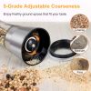 Stainless Steel Salt Pepper Grinder Tall Glass Sea Salt & Pepper Mill Shaker w/ Adjustable Coarseness