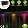 6Pcs Solar Powered Deck Lights Outdoor Acrylic Bubbles Decorative Step Fence Lamp IP55 Waterproof Warm White/Color Changing Night Lights For Patio Gar