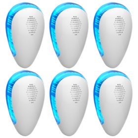 6 Pack Ultrasonic Pest Repeller Indoor Plug In Bug Repellent Mosquito Spider Ant Roaches Mice Control for Bedroom Garage Warehouse Office