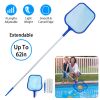 Swinging Pool Skimmer Cleaner Mesh Net Leaf Cleaning Scoop Pool Leaf Rake Debris Skimmer w/ Fine Mesh 4 Telescopic Pole Sections For Swimming Pools Ho