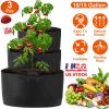 3 Pack Plant Grow Bags Potato Vegetable Planter Bags Breathable Planting Fabric Pots 15Gallons