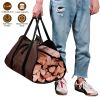 Firewood Carrier Bag with Handle Durable Wear-Resistant Fireplace Logs Holder Side Opening Wood Storage Carrying Bag For Indoor Fireplace Outdoor Camp