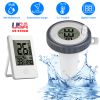 Wireless Floating Pool Thermometer With Easy Reading Digital Indoor Monitor IP68 Waterproof 196FT Transmission Range For Swimming Pool Ponds Aquarium