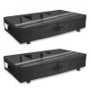 2Pcs Under Bed Storage Container With Lockable Wheels Dividers Label Dustproof Clear Lid Strap Handles Rolling Under Bed Metal Drawer for Clothes Shoe