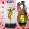 Foil Rose LED String Light Rose Fairy Lamp w/ Glass Dome For Valentines’ Day Mother’s Day Wedding Birthday