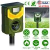 Solar Ultrasonic Animal Repeller with Flame Light USB Charge Motion Sensor Animal Repellent Chaser IP55 Waterproof Dog Raccoon Fox Skunk