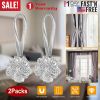 2 Packs Magnetic Curtain Tiebacks Extendable Floral Drape Holder Decorative Window Hangings Clip for Living Room Restaurant Apartment