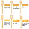 6Pcs Cooking Utensil Bamboo Wooden Spoons Spatula Kitchen Cooking Tools Nonstick Wooden Cookware Kitchen Gadgets