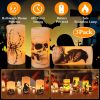 3 Pack Halloween Flameless Candle Lamp with Timer Setting Battery Operated Warm Orange Light Candles for Halloween Party Decoration Spider Crow Skull