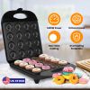 Mini Donut Maker Machine For Kids Snack Breakfast Desserts With 16 Doughnuts Holes Non Stick Coating Double-Side Heating Plates Overheating Protection